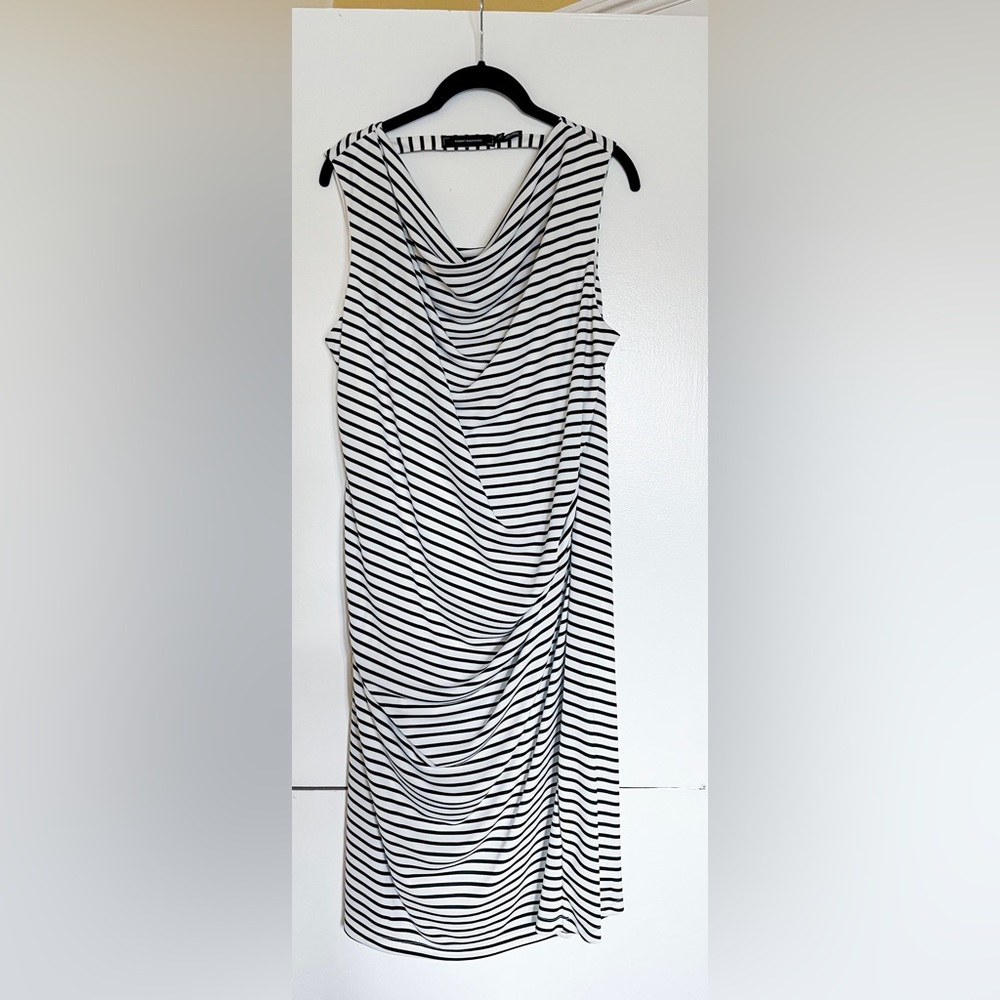 Striped cowl neck Robert Rodriguez dress